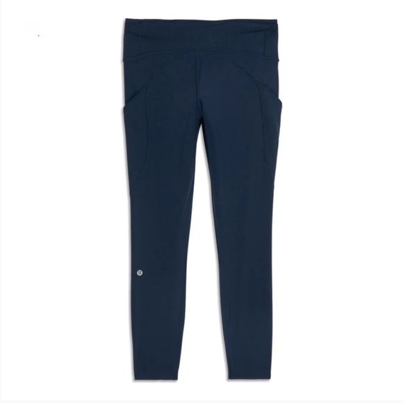 LULULEMON FAST&FREE Crop ll leggings, Midnight Navy, Women's Small - Picture 2 of 7